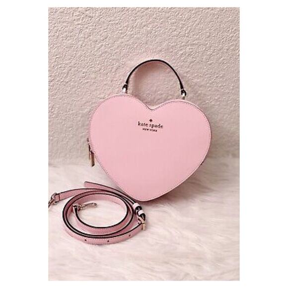 NWT Kate Spade Love Shack Heart Crossbody Bag Tea Rose Pink - Picture 1 of 7